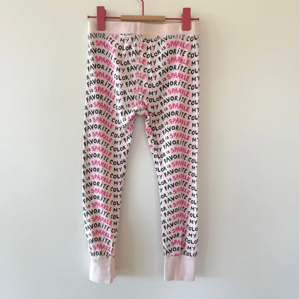 J.Crew Crewcuts Pink Graphic Print Cotton Pajama Set Long Sleeve Girls Size 5
